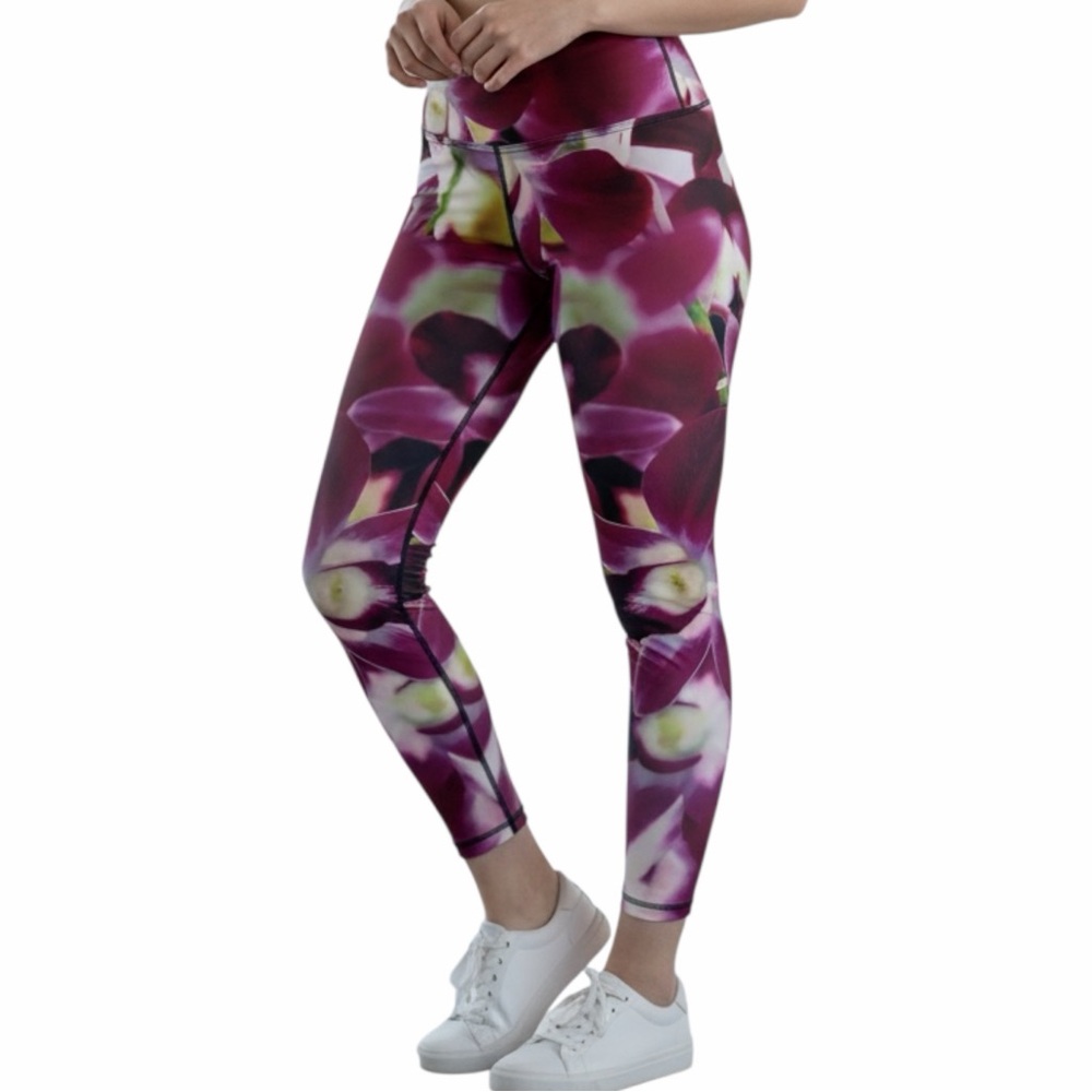 Eagle Rock WERKSHOP Purple Orchid Athleisure Leggings - Rare Hyperbloom Print
